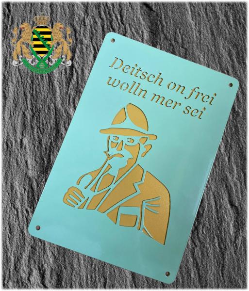 Edles Blechschild, 17 x 25cm Anton Günter, Deitsch on frei